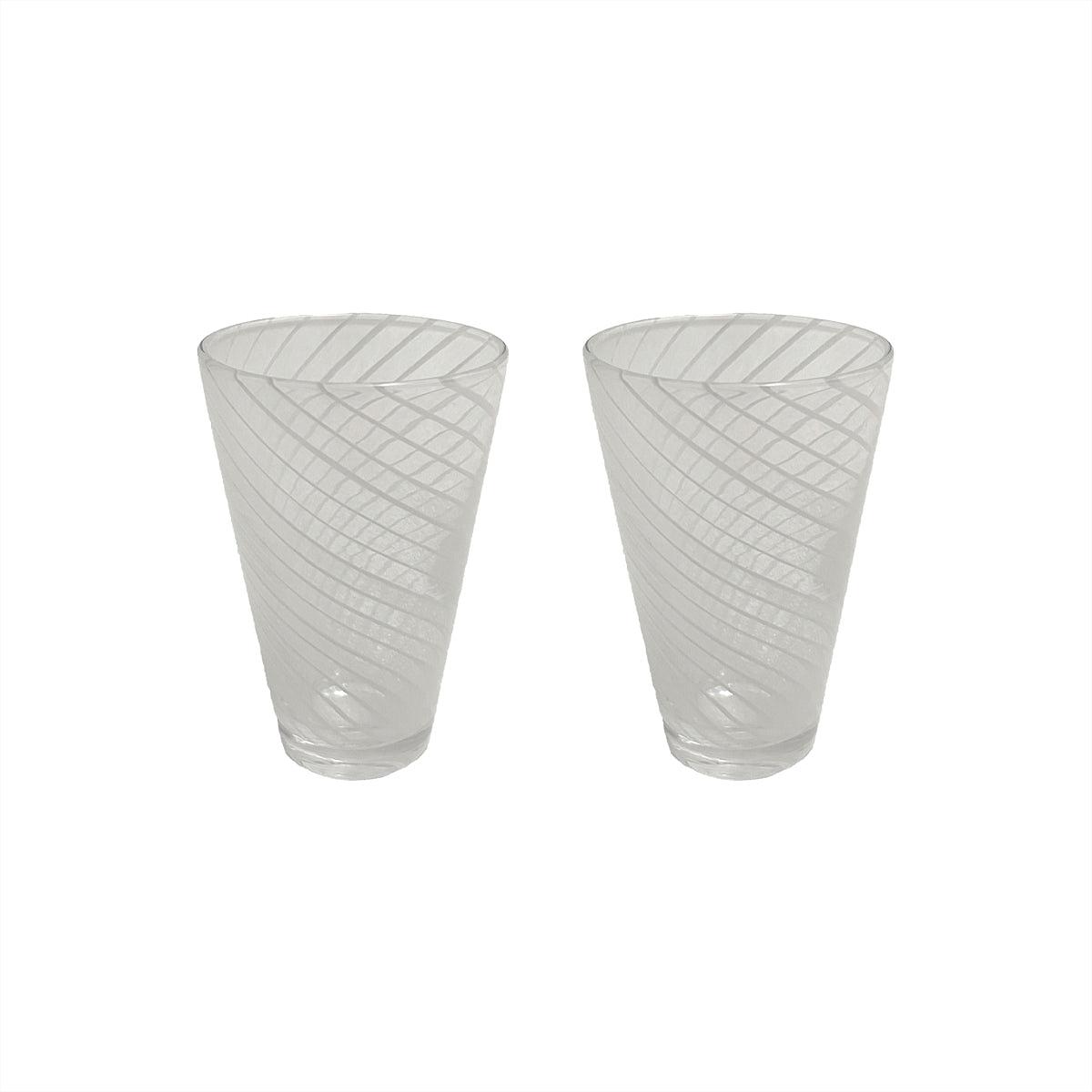 2x Swirl Drinking glass White 0