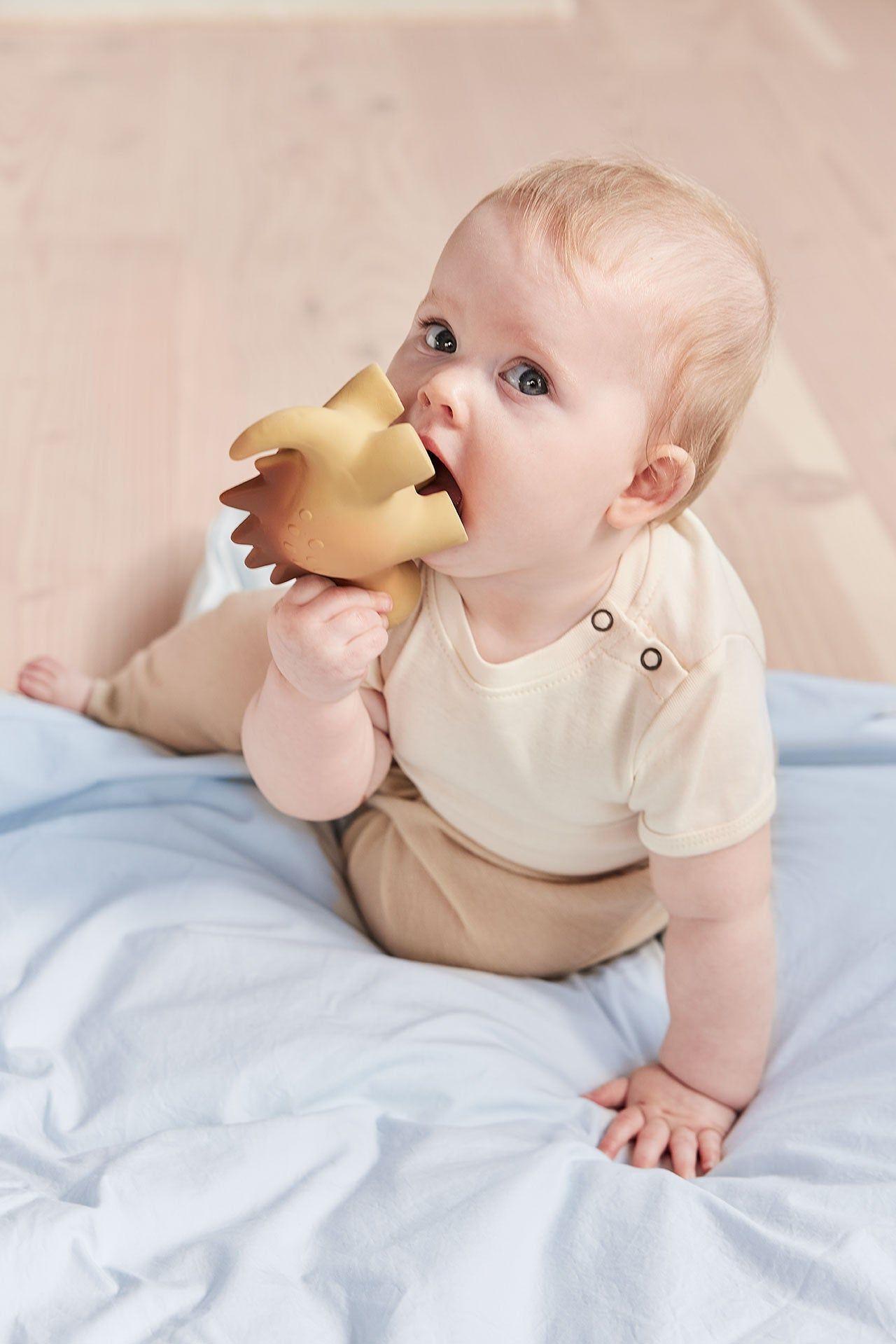 Billy Dino Teether Rubber Brown 1