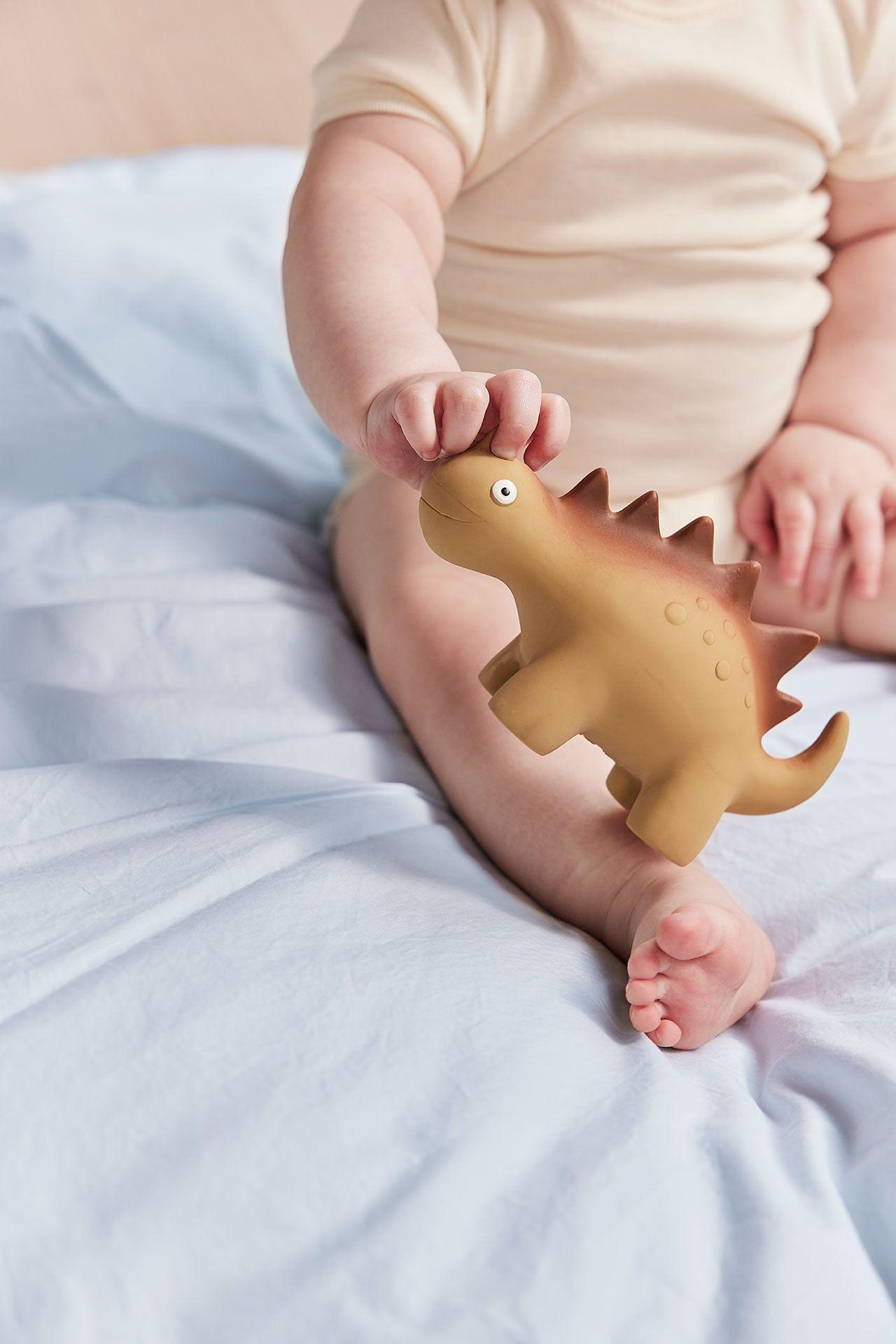Billy Dino Teether Rubber Brown 3
