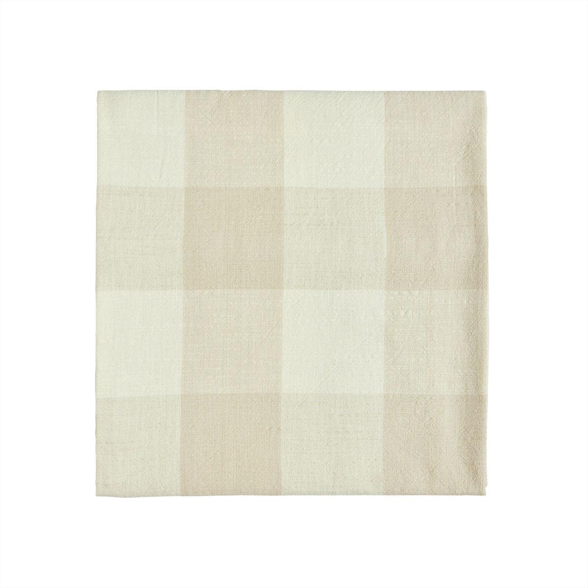 Chess Tablecloth Cotton Cream 260x140 cm 0