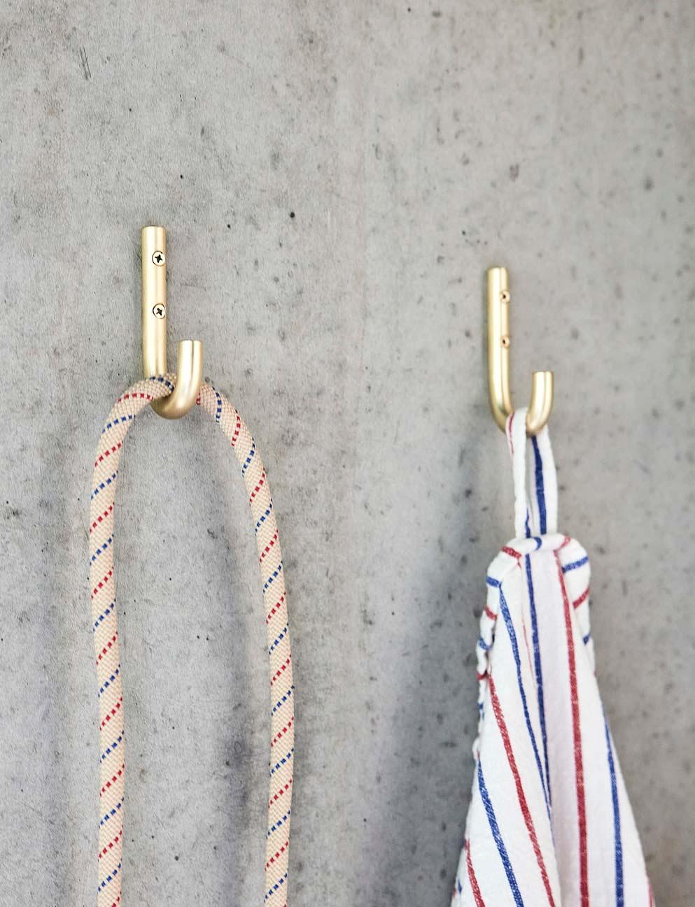2x Small Hook Stainless Steel Gold 3