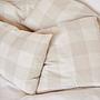 Fodera per cuscino a scacchi in cotone beige 2