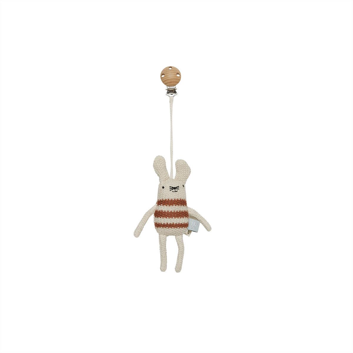 Mouse Stroller Clip Cotton White 0
