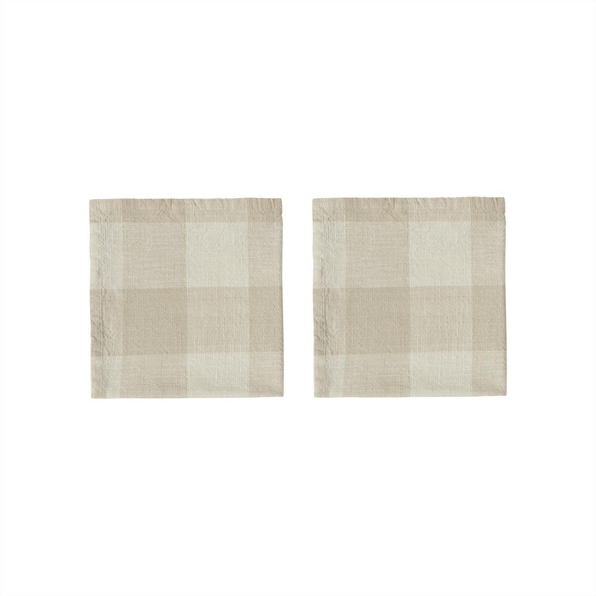 2x Chess Cotton Napkin Cream 0