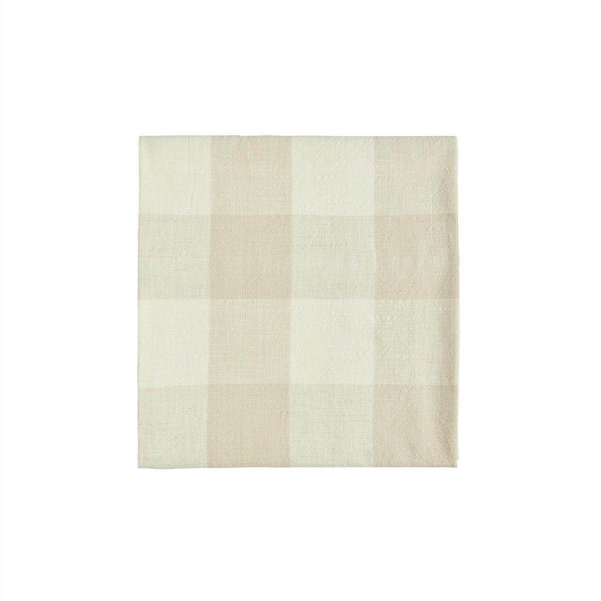 Chess Tablecloth Cotton Cream 200x140 cm 0