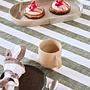 Tablecloth Striped 260X140 Cm Cotton Brown 1