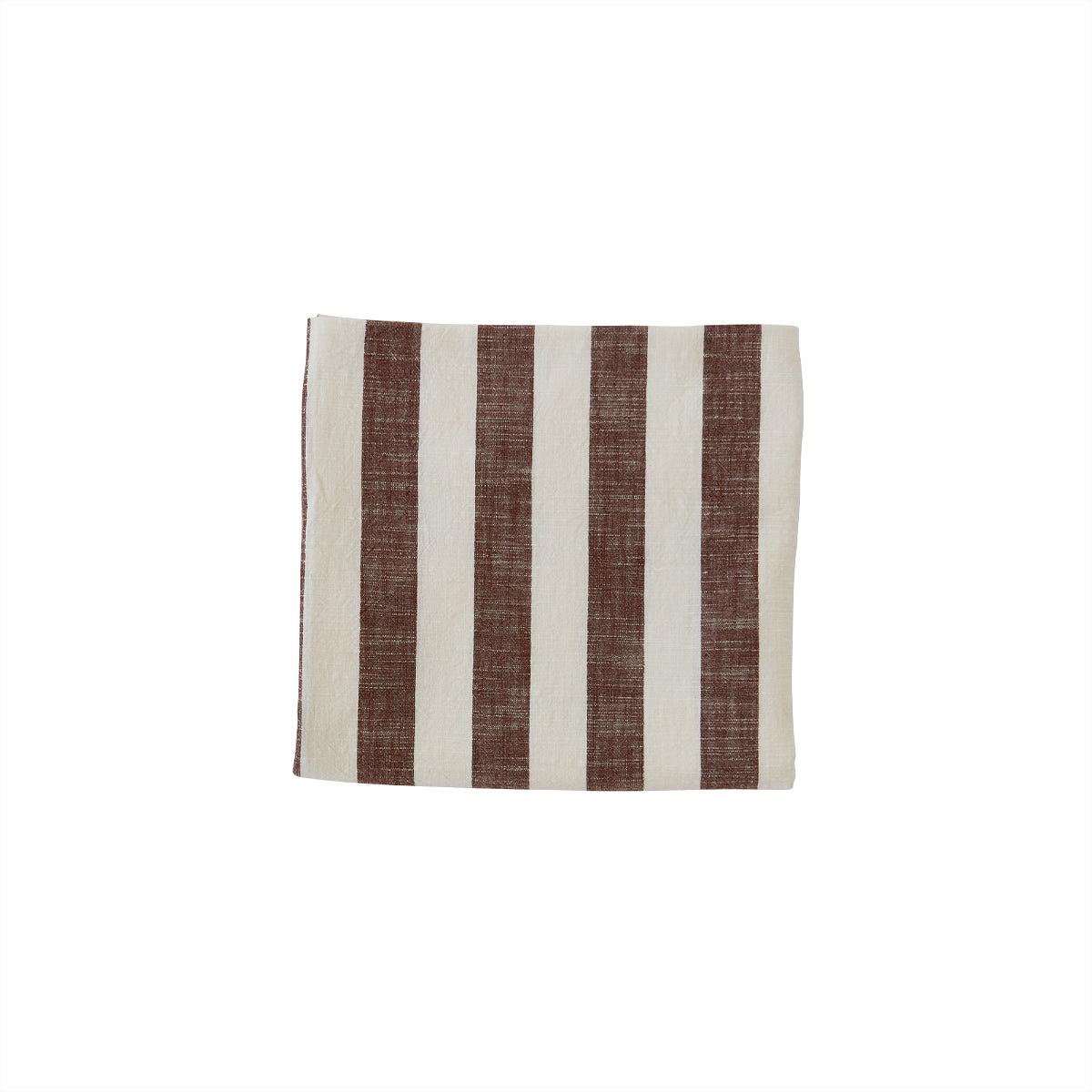 Tablecloth Striped 260X140 Cm Cotton Brown 0