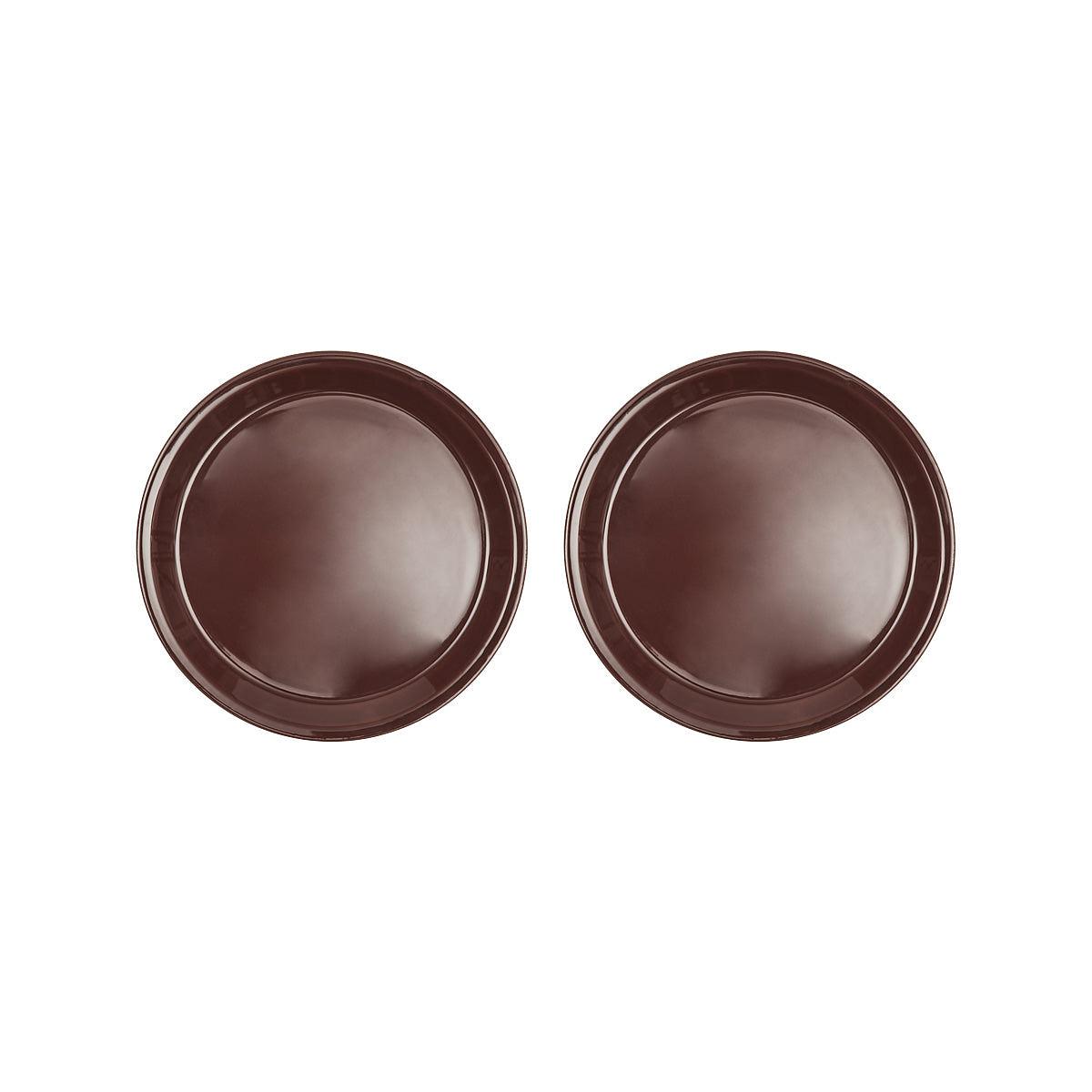 2x Yuka Lunch Plates Terracotta Red 0