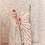 Hooded towel Organic cotton White striped 3
