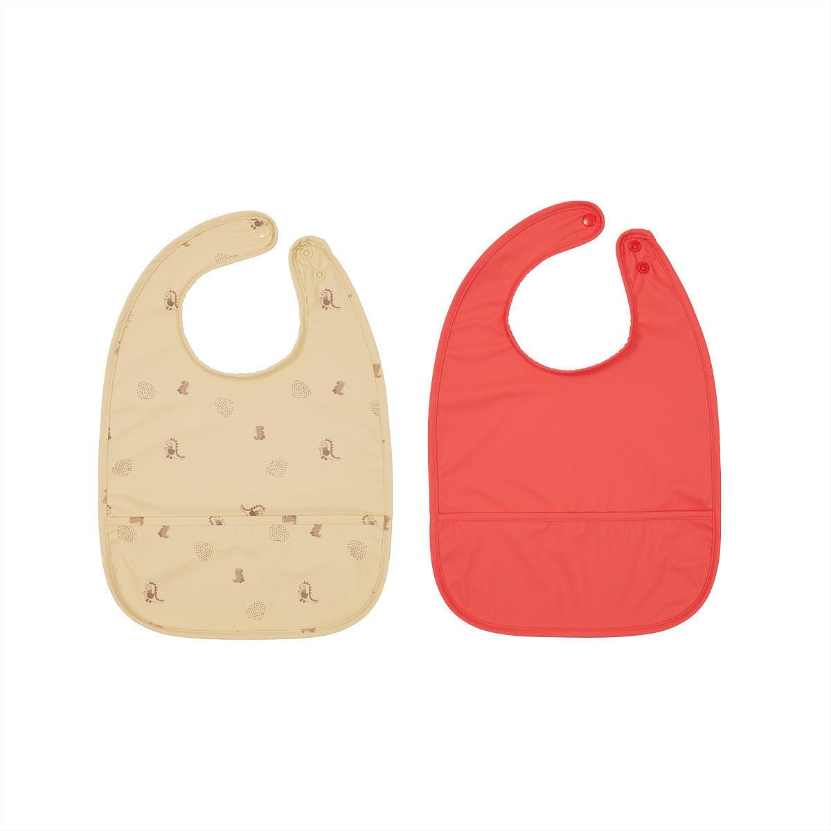 2x Bib Dino Polyester Cream 0