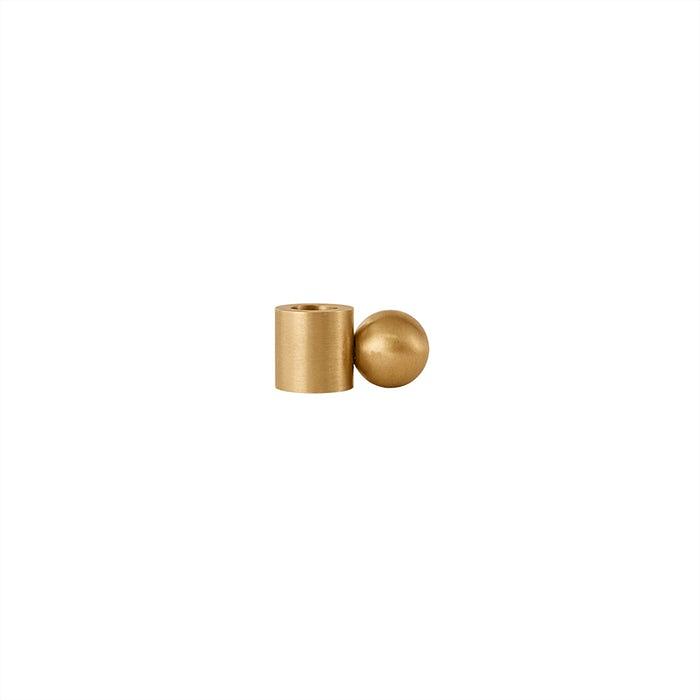 Palloa Solid Brass Candleholder - Low 0