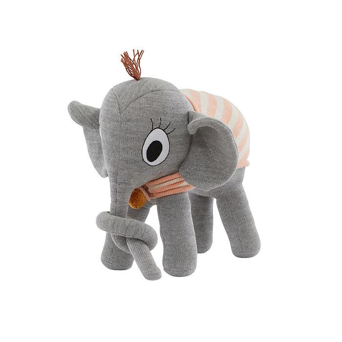 Ramboline Elephant Plush Toy Cotton Grey 0
