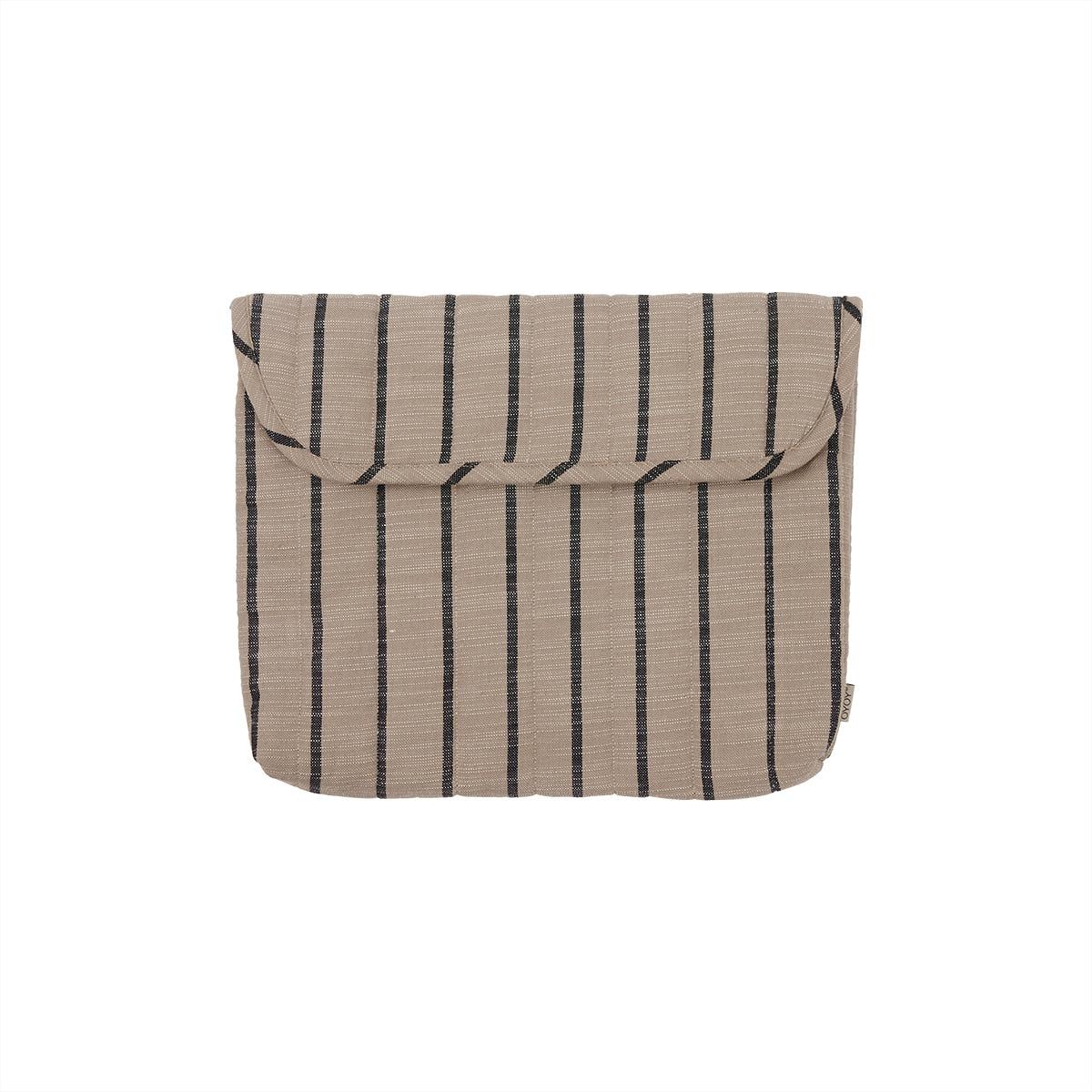 Laptop bag cotton cream striped 0