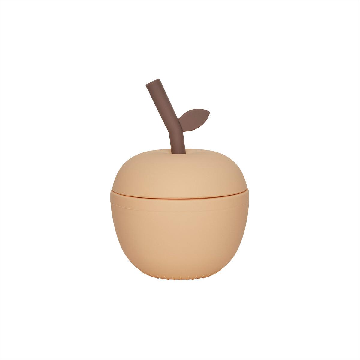 Cup Apple shape Straw Silicone Orange 0