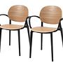 2x Armchair Plastic Brown 0