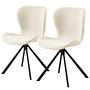 2x Swivel Armchair Bouclé Cream 0