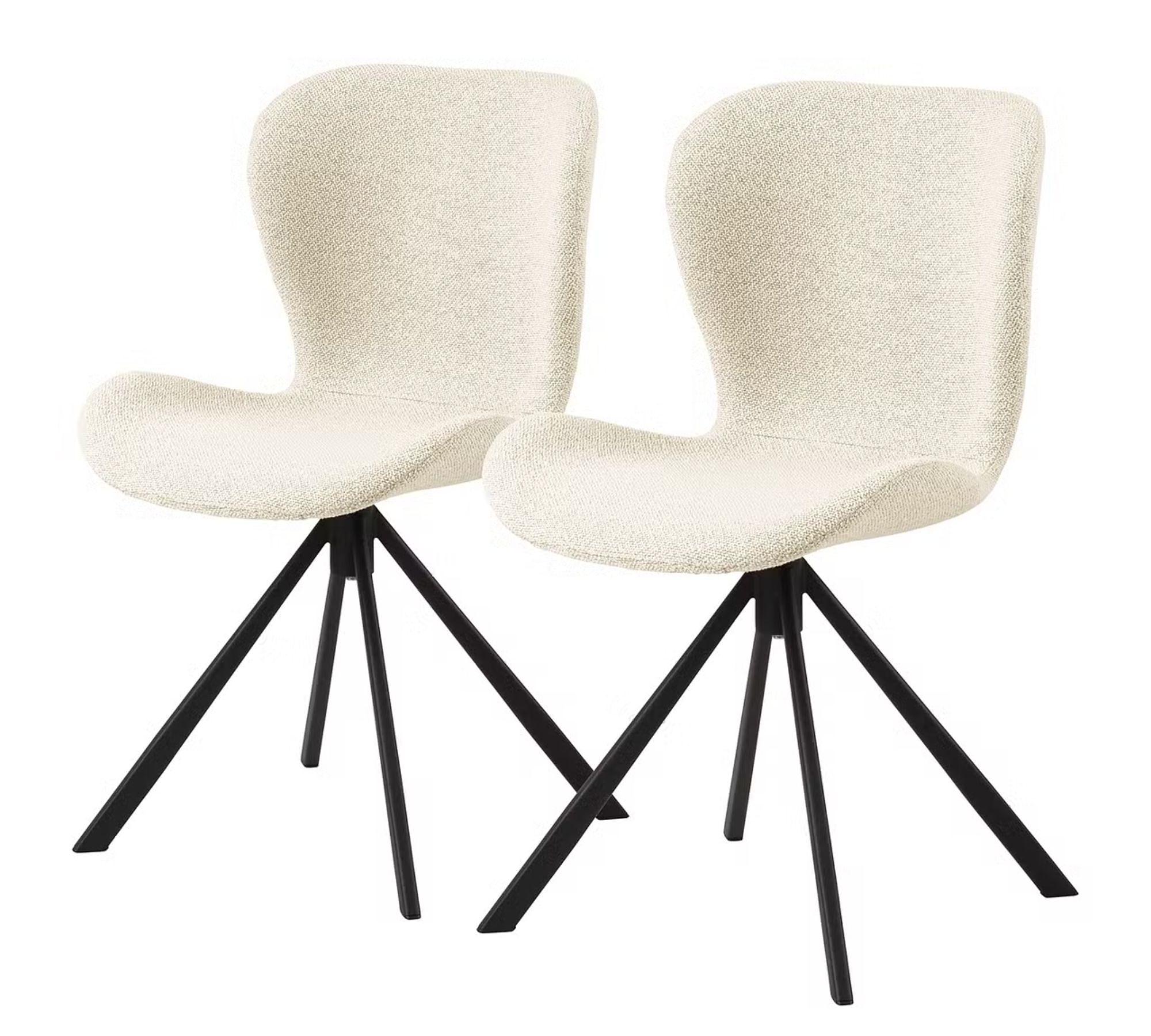 2x Swivel Armchair Bouclé Cream 0