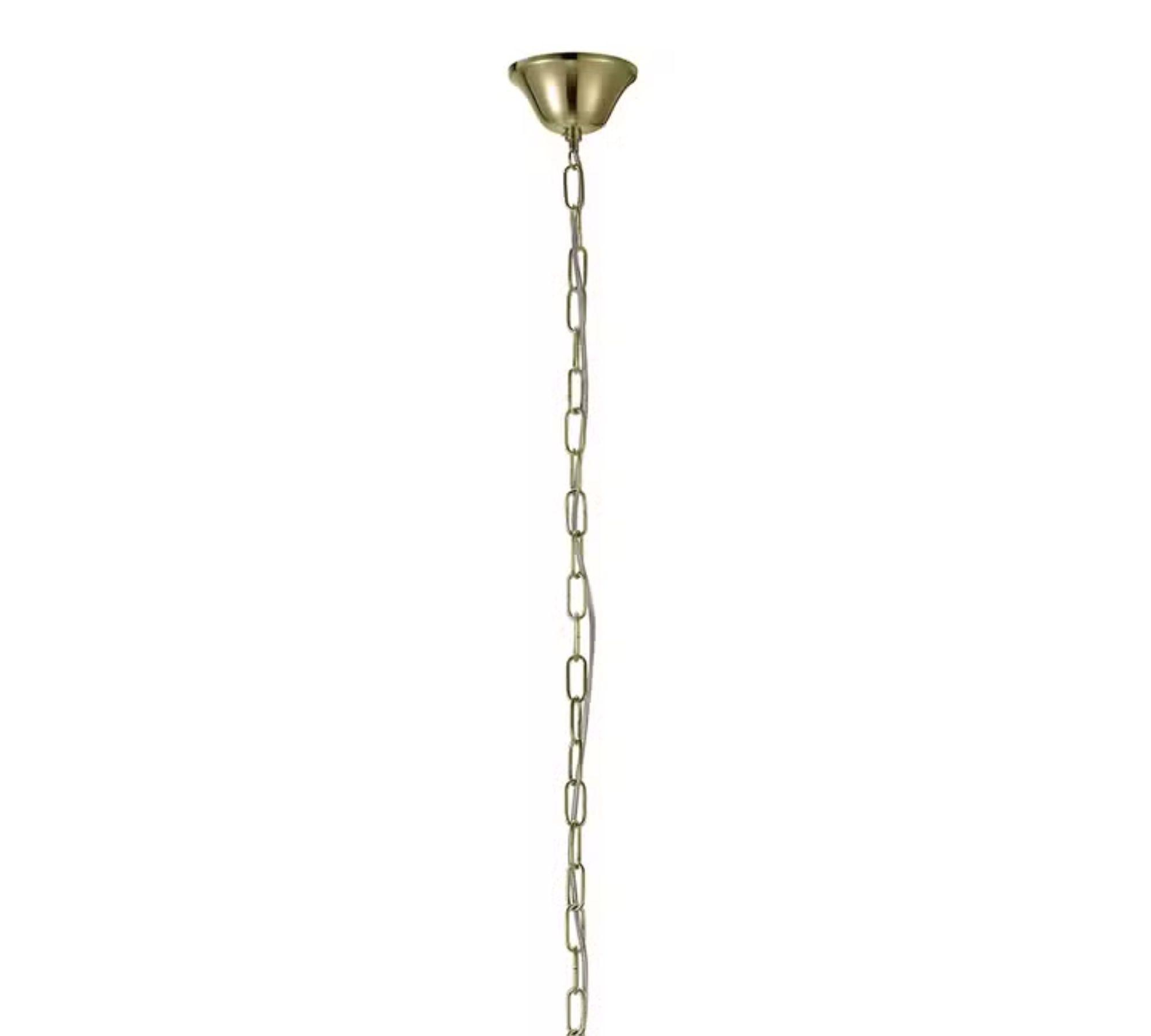 Chandelier 1-light Crystal glass Stainless steel Gold 2