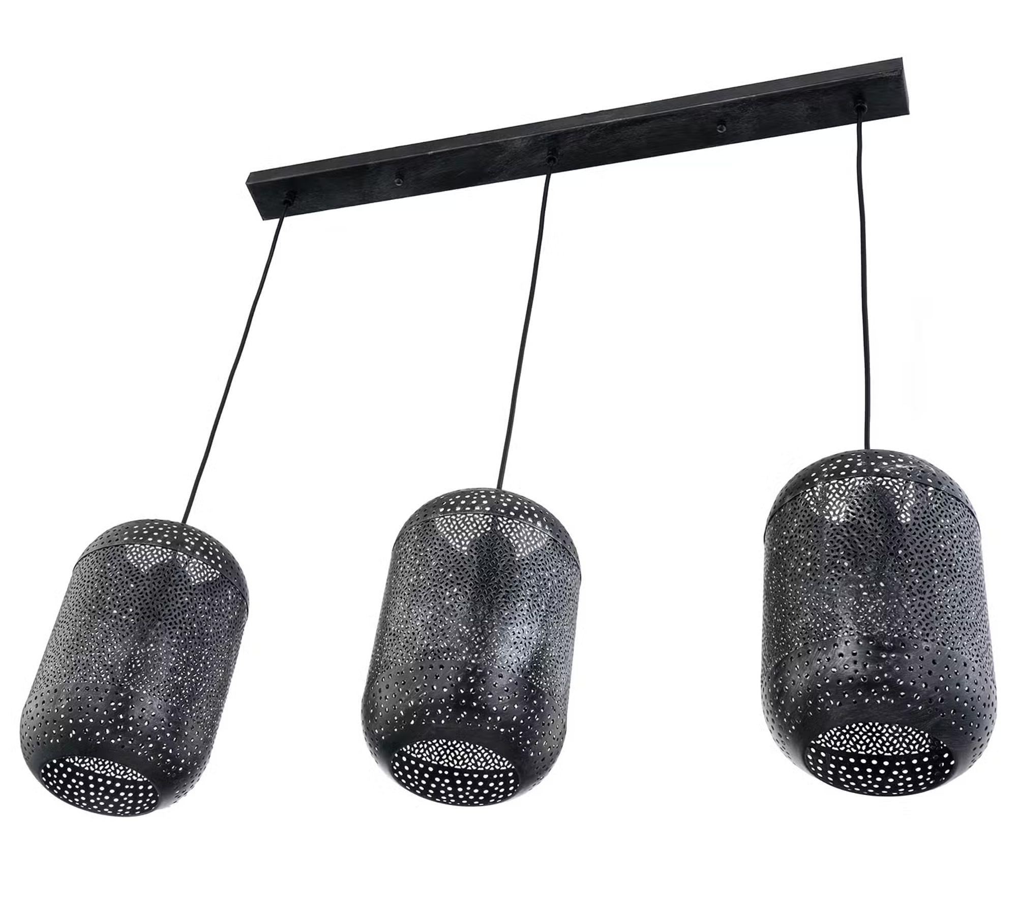 Pendant lamp 3-light iron black 6