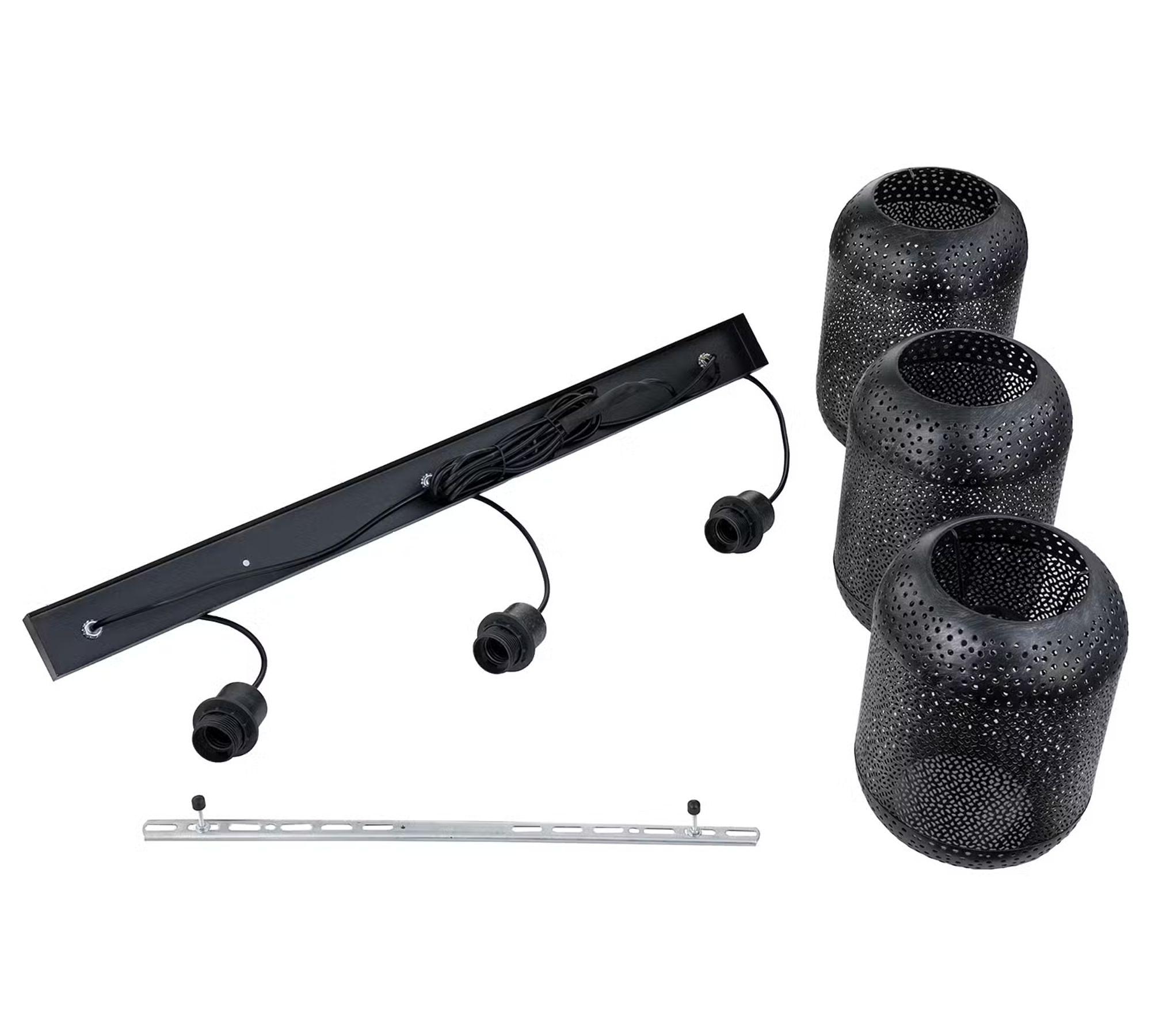 Pendant lamp 3-light iron black 7