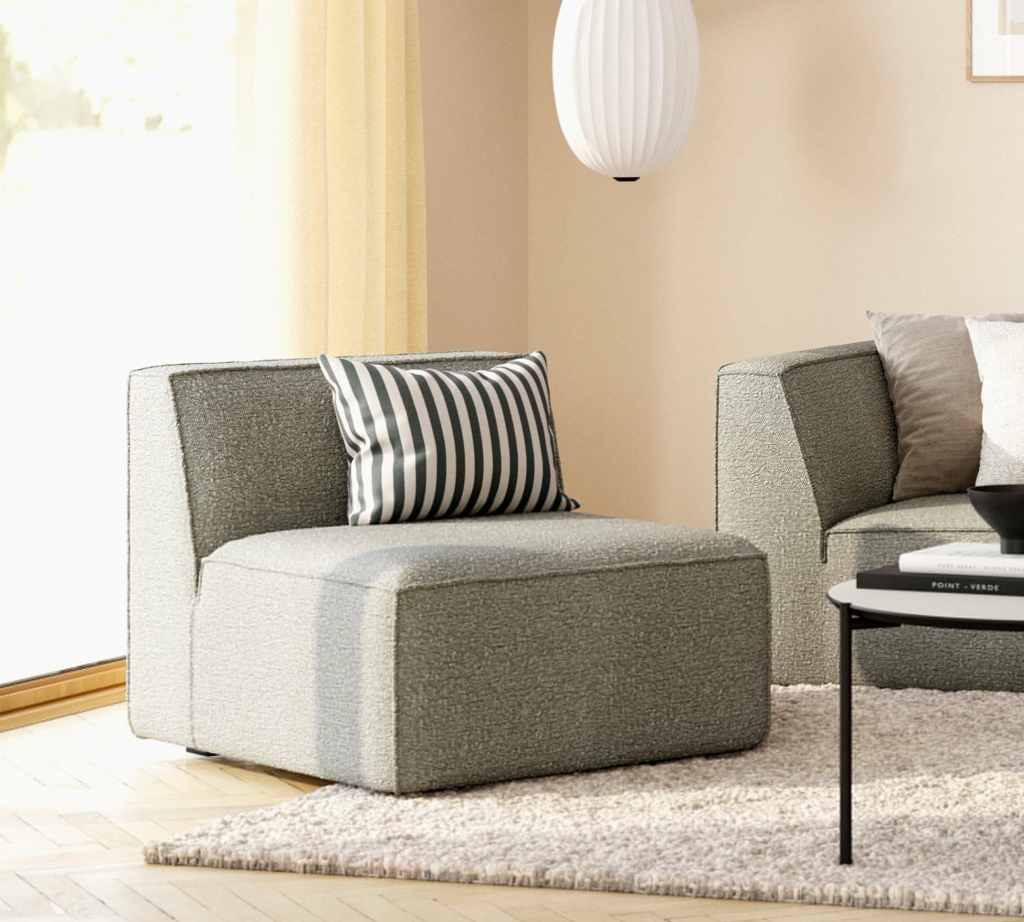 Dane 1-Seater Module Maya Warm Grey 6