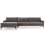 Astha 3-Sitzer Sofa Récamiere Links Danny Steel Grey 0