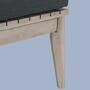 Indoor-Outdoor Loungehocker aus Akazienholz, Sitzkissen Grau 3