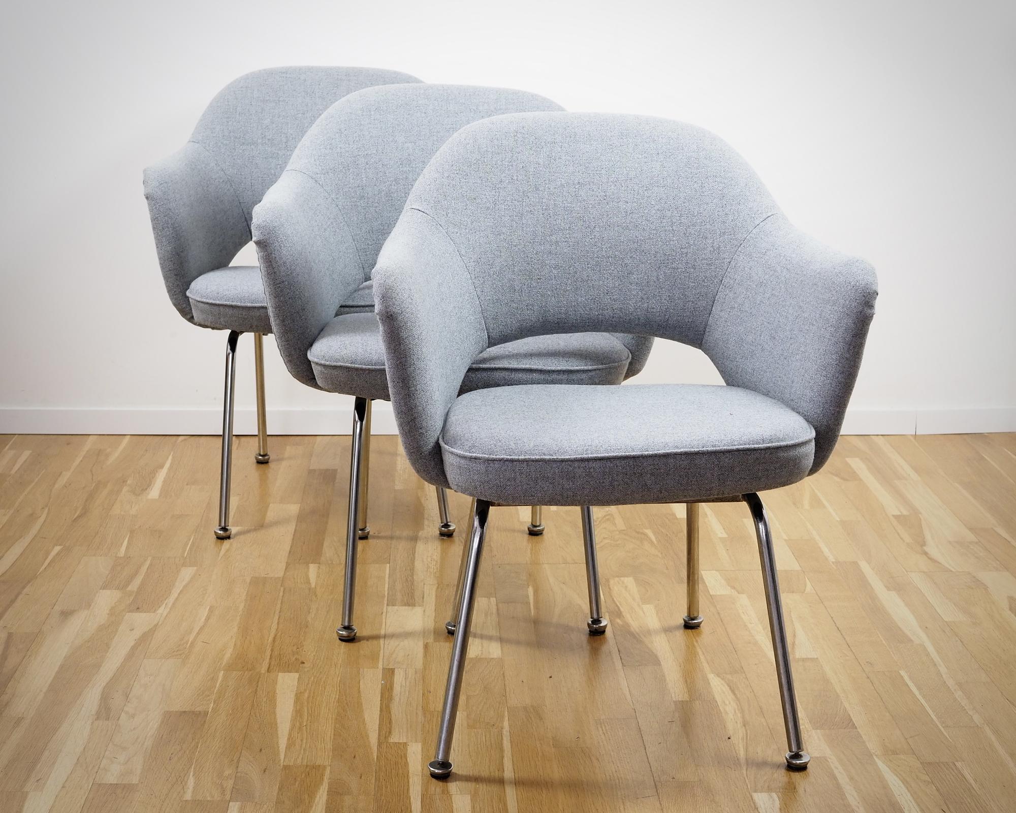 Saarinen Conference Armchair Textile Metal Grey 6
