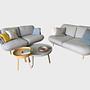 2x Lune JH200 Sofa 2-Sitzer Wolle Grau 3
