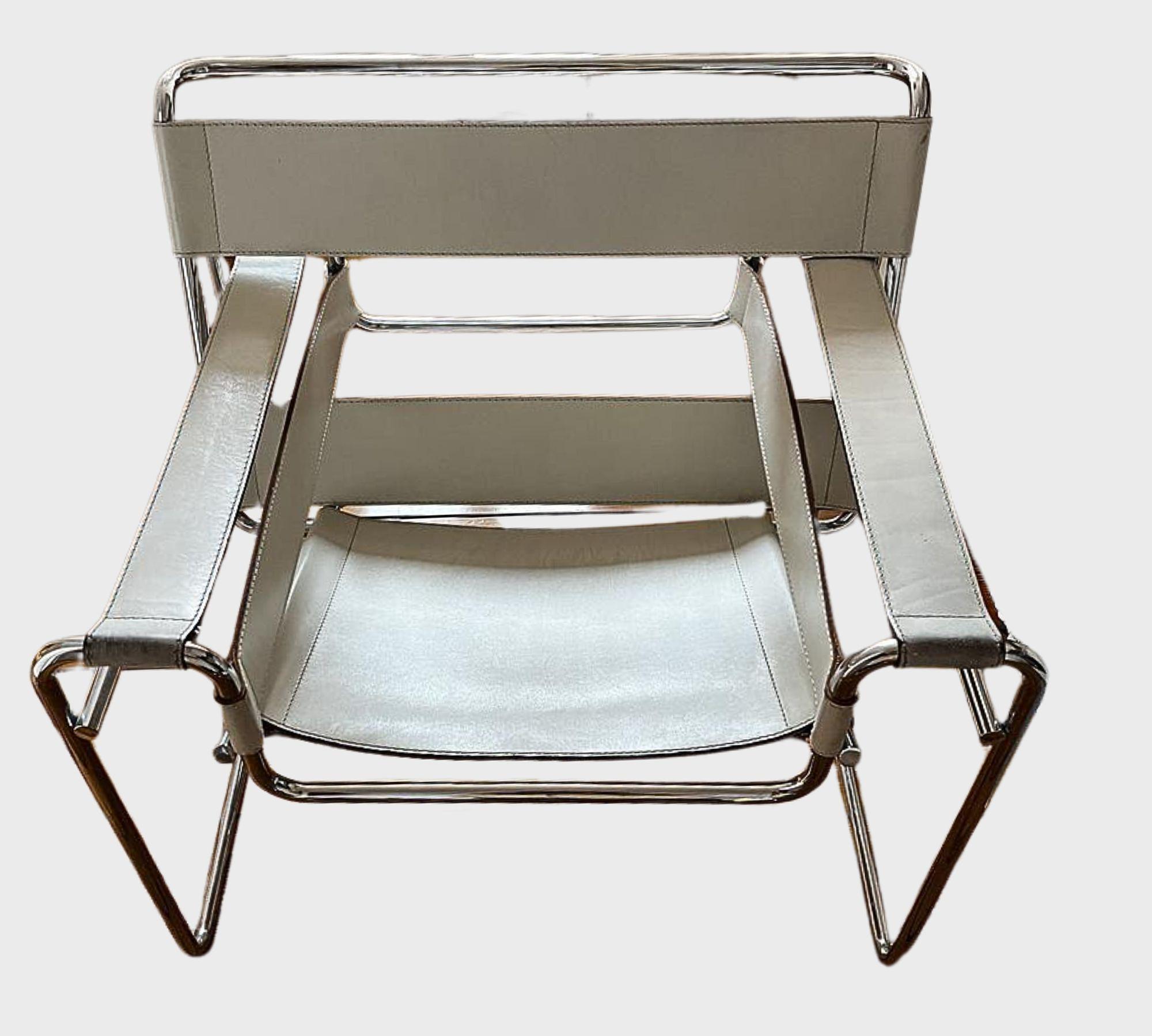 Vintage Wassily Chair Leder Creme 0