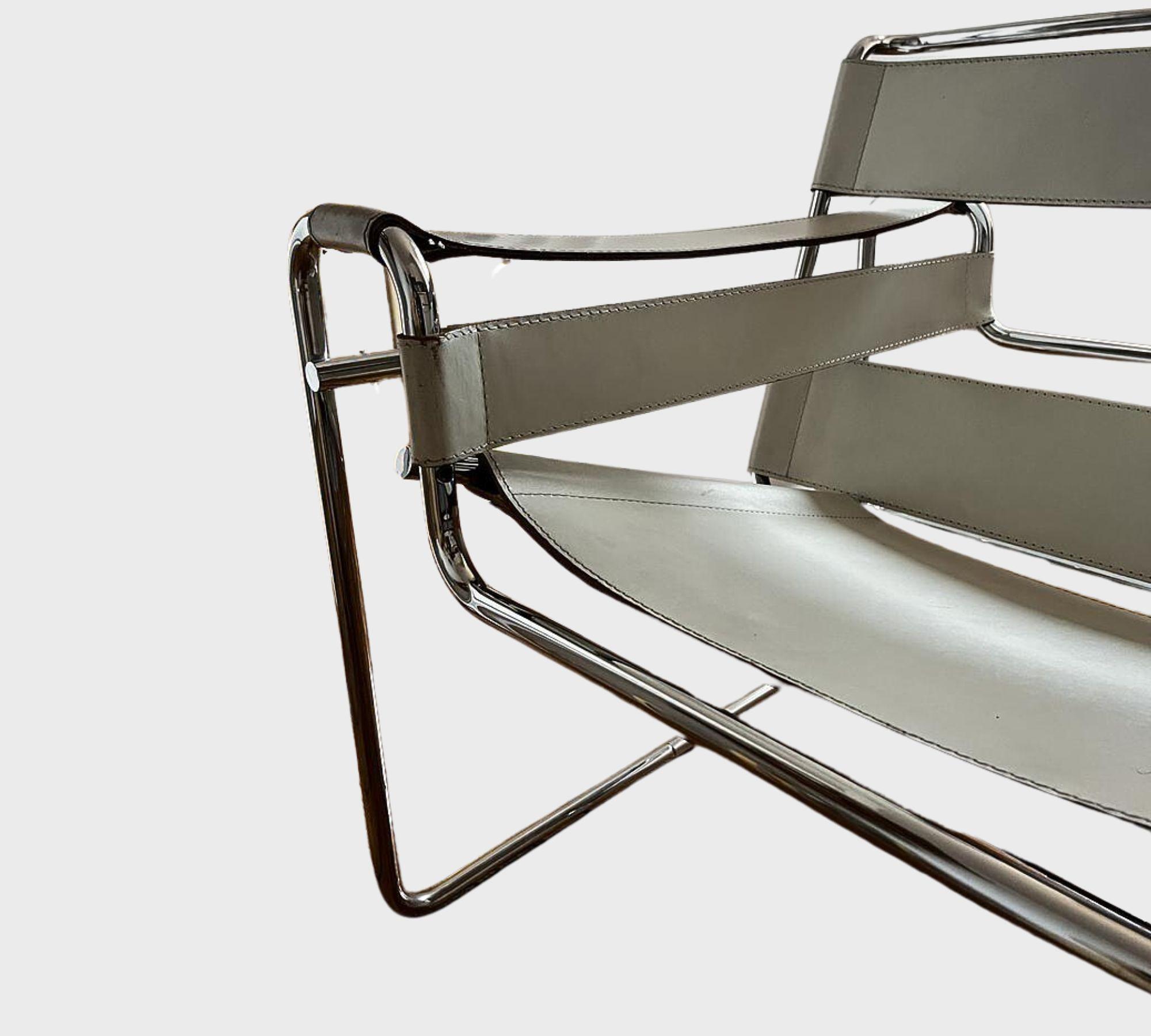 Vintage Wassily Chair Leder Creme 1