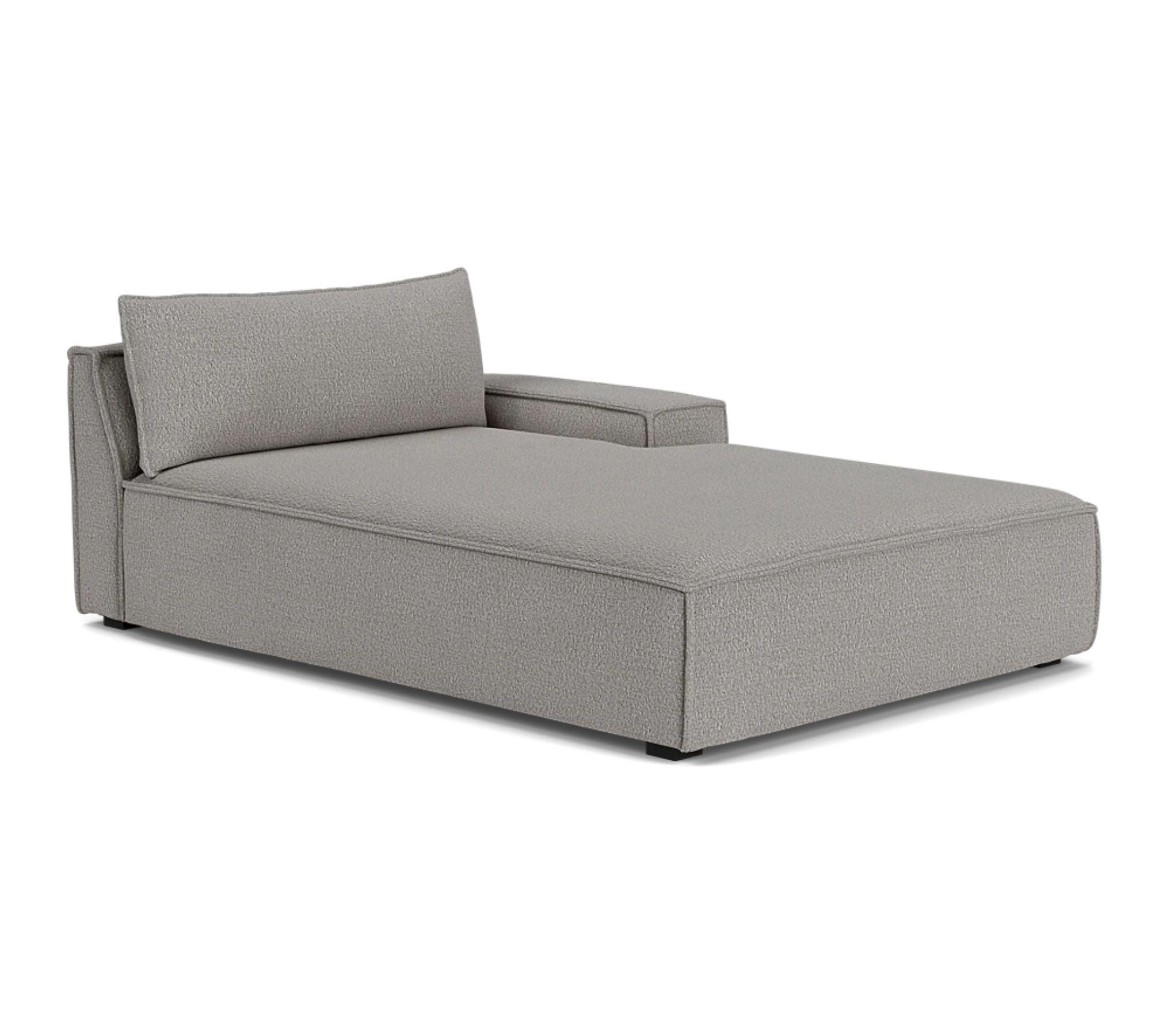 Daphne 1-seater chaise lounge right Maya Warm Grey 0