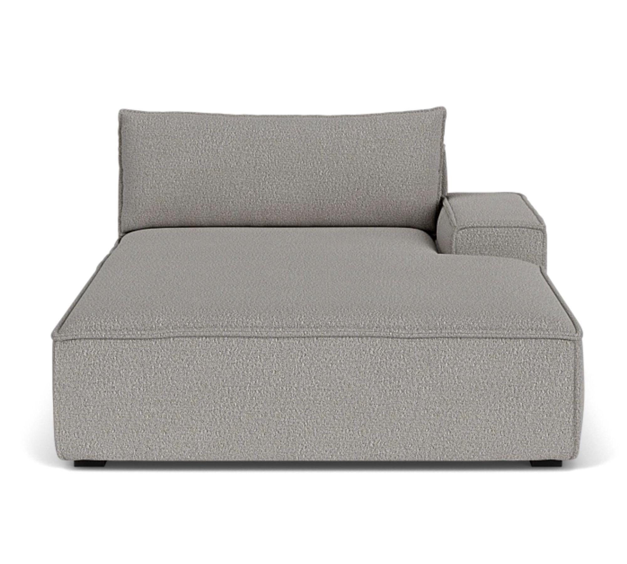 Daphne 1-seater chaise lounge right Maya Warm Grey 1