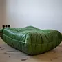 Togo Sessel und Ottoman Set Pull-Up-Leder Grün 5