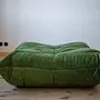 Togo Sessel und Ottoman Set Pull-Up-Leder Grün 6