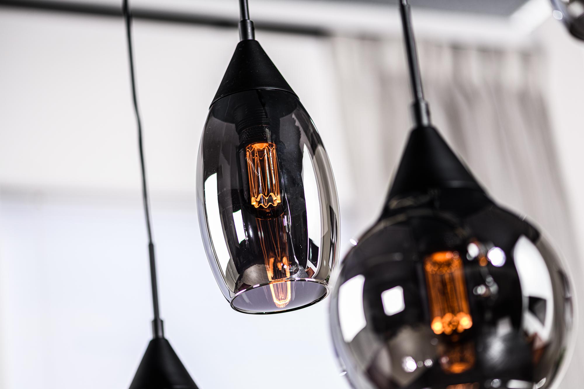 Lampada a sospensione vetro fumé grigio 2