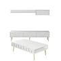 Lyon 3 Living room furniture set Wood veneer White Gold 0
