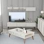 Lyon 3 Wohnzimmermöbel-Set Holzfurnier Creme Walnuss 1
