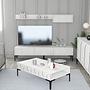 Lyon 3 Living room furniture set wood veneer White Black 1