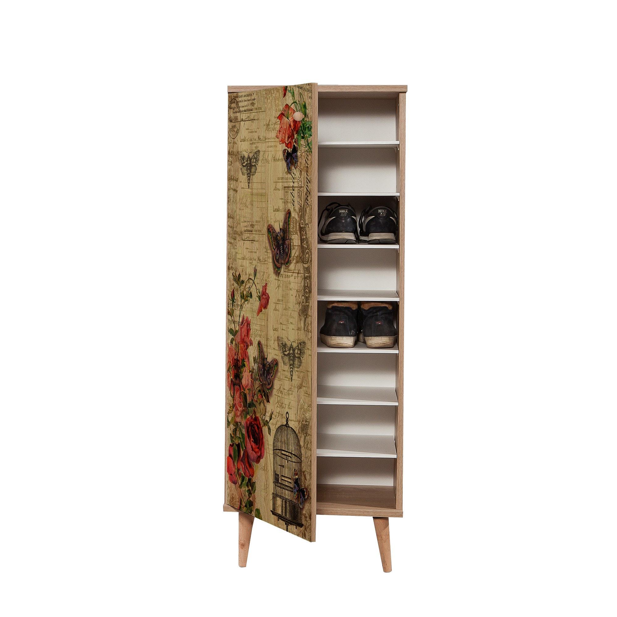 Filinta Schuhschrank Holzfurnier Sonoma Eichebraun 6