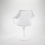 Saarinen Tulip Armchair White Brown Leather 3