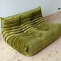 Togo Sofa 2-seater Velvet Olive Green 5