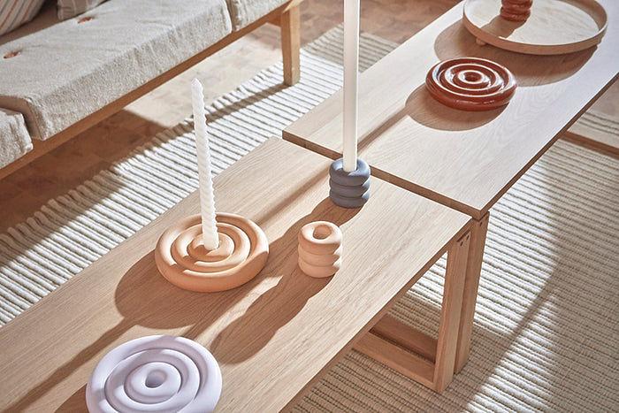 Savi Candlestick Marble Beige 3
