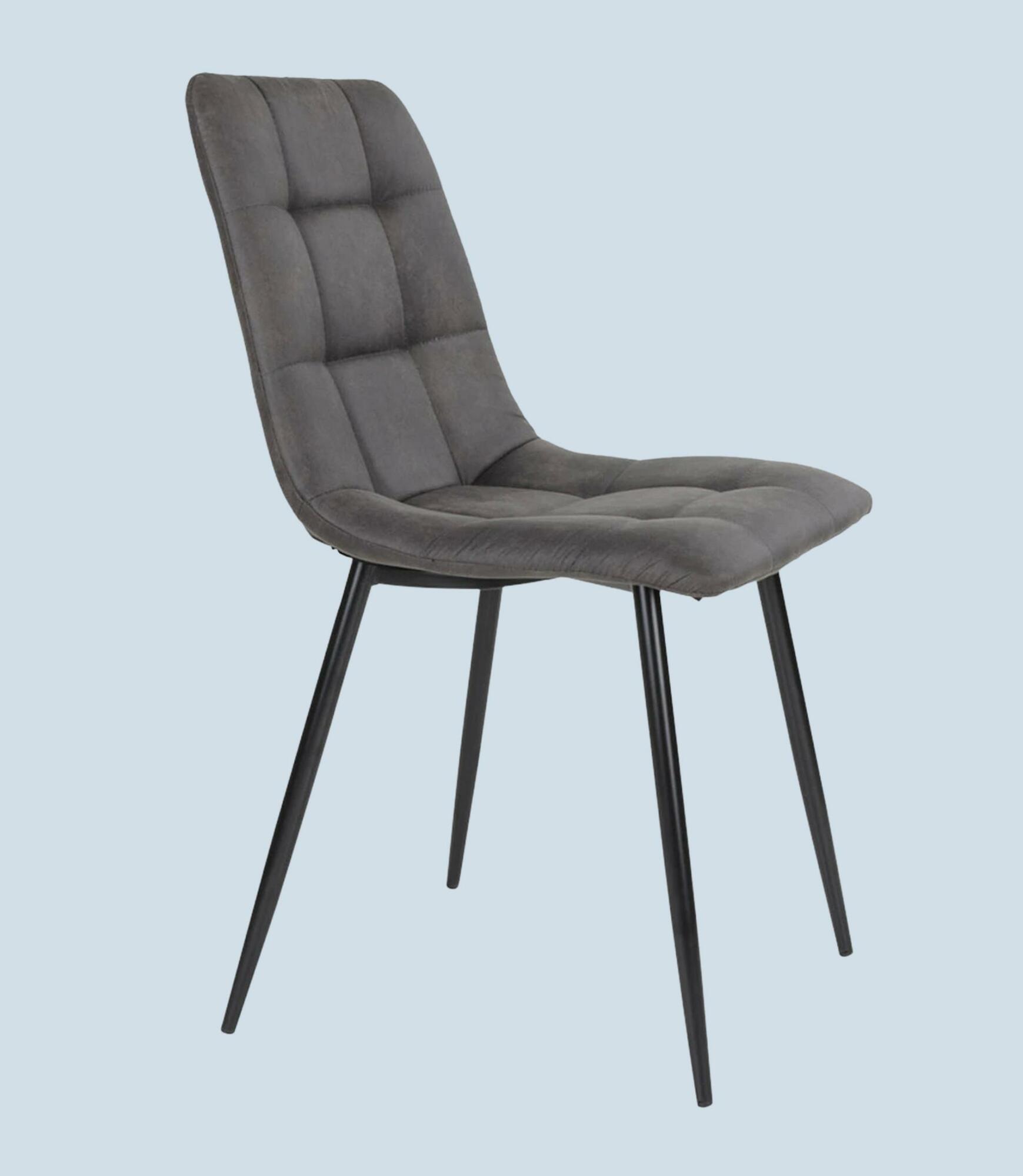 2x Dining chair microfiber grey 2