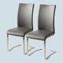 2x Freischwinger Lederimitat Grau  0