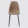 2x Upholstered chair with slender legs faux leather brown 1