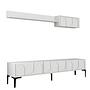 Lyon 2 TV cabinet Wood veneer White Black 0