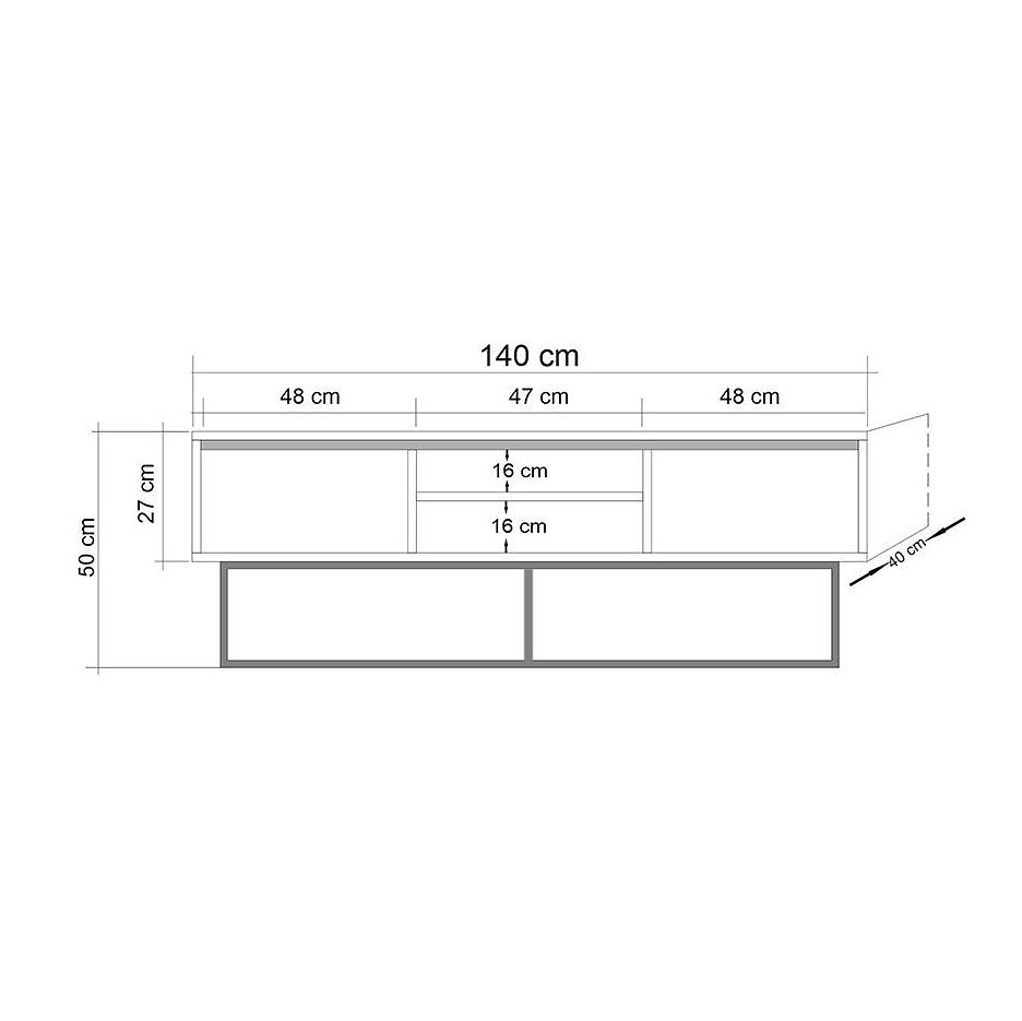 Rodez 140 Lowboard Holzfurnier Schwarz 6