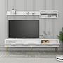 Lyon 2 TV-Schrank Holzfurnier Weiß Gold 2