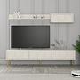 Lyon 2 TV cabinet wood veneer cream gold 1